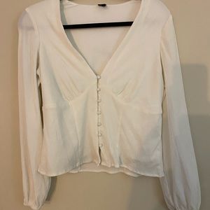 White Vero Moda long sleeve blouse, size medium